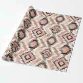 Roze Bruin Cowgirl Southwestern Tribal Verjaardag Cadeaupapier (Uitgerold)