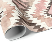 Roze Bruin Cowgirl Southwestern Tribal Verjaardag Cadeaupapier (Rol Hoek)