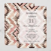 Roze Bruin Cowgirl Southwestern Tribal Verjaardag Kaart (Voorkant / Achterkant)