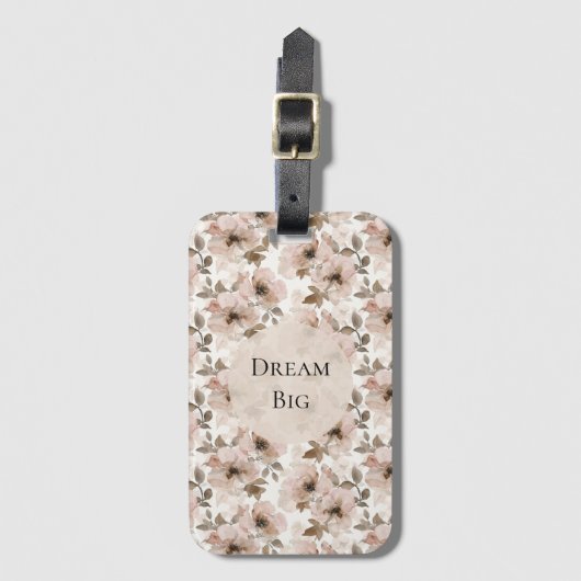 Roze Bruin Cowgirl Zuidwestelijke Bloemen Bagagelabel (Voorkant (verticaal))