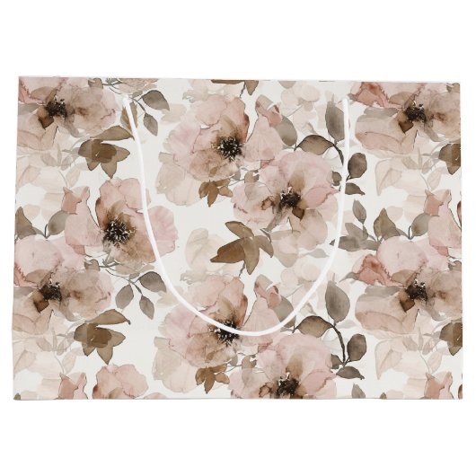 Roze Bruin Cowgirl Zuidwestelijke Bloemen Groot Cadeauzakje (Achterkant)