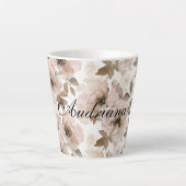 Roze Bruin Cowgirl Zuidwestelijke Bloemen Latte Mok (Voorkant)