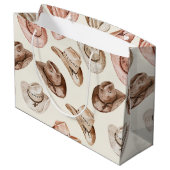 Roze Bruin Cowgirl Zuidwestelijke Petten Verjaarda Groot Cadeauzakje (Achterkant Gekanteld)