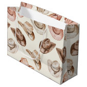 Roze Bruin Cowgirl Zuidwestelijke Petten Verjaarda Groot Cadeauzakje (Voorkant Gekanteld)