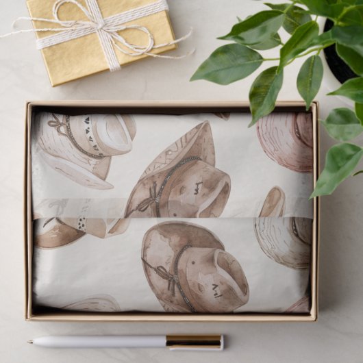 Roze Bruin Cowgirl Zuidwestelijke Petten Verjaarda Tissuepapier (Geschenk)