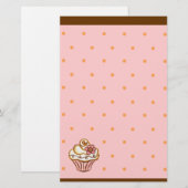Roze Bruin Cupcake Bakkerij Stationery Briefpapier (Voorkant / Achterkant)