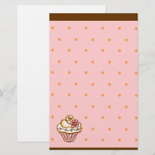 Roze Bruin Cupcake Bakkerij Stationery Briefpapier