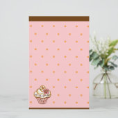 Roze Bruin Cupcake Bakkerij Stationery Briefpapier (Staand voorkant)