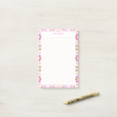Roze Bruin Dot Raster Lay-out College Planner Post-it® Notes (Op bureau)