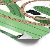 Roze Bruin Eerste Rodeo 1e Verjaardag Welkom Sign Perfect Poster (Hoek)