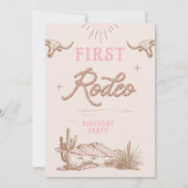 Roze Bruin Eerste Rodeo Joint Twins 1e Verjaardag Kaart (Achterkant)