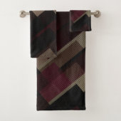 Roze bruin en beige geometrisch bad handdoek (Insitu)