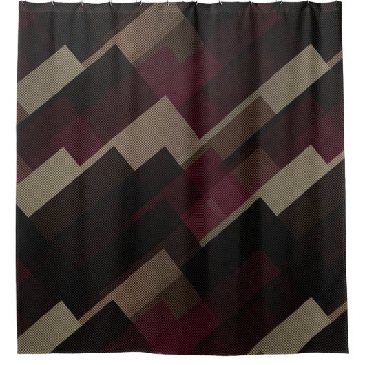 Roze bruin en beige geometrisch douchegordijn (Voorkant)