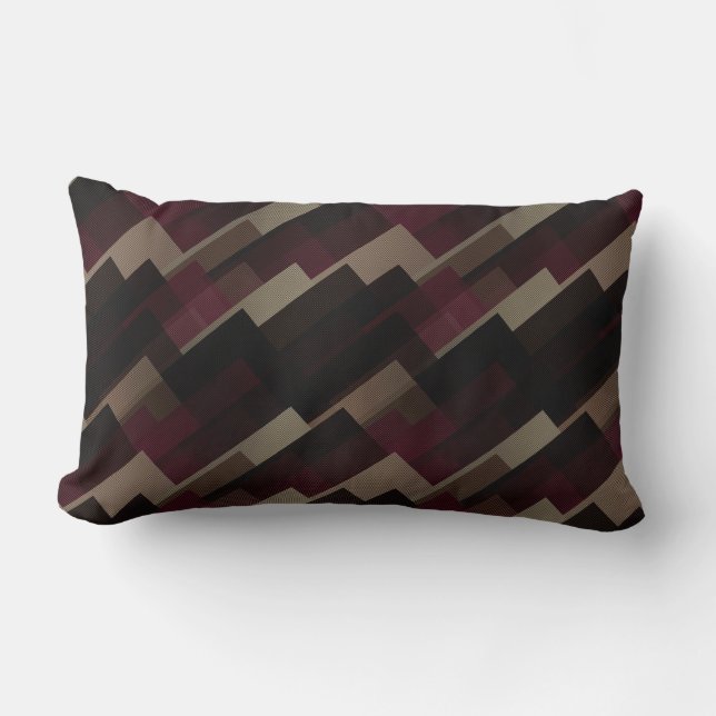 Roze bruin en beige geometrisch kussen (Voorkant)