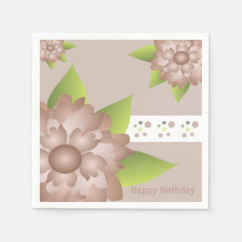 roze bruin en limoengroen servet