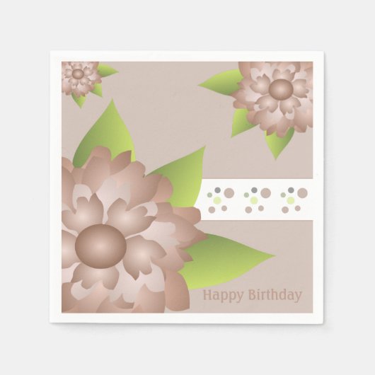 roze bruin en limoengroen servet (Voorkant)