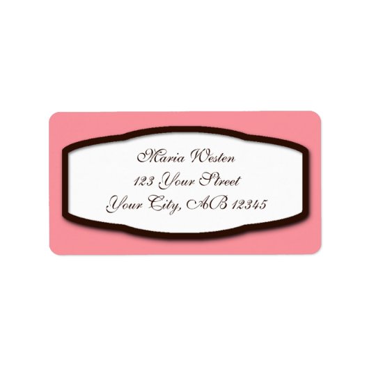 Roze bruin en witte Adresetiketten Etiket (Voorkant)