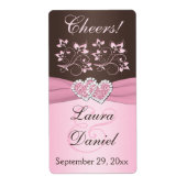 Roze, bruin flesje flesje flesje etiket (Voorkant)