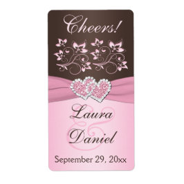 Roze, bruin flesje flesje flesje etiket