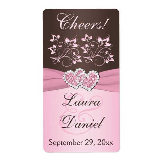 Roze, bruin flesje flesje flesje etiket (Voorkant)