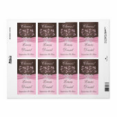 Roze, bruin flesje flesje flesje etiket (Full Sheet)