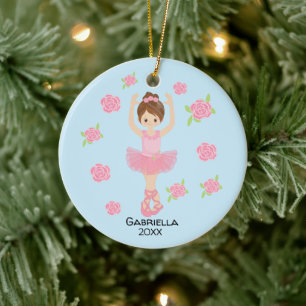 Roze bruin geharreerd Ballerina kerst Keramisch Ornament
