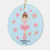 Roze bruin geharreerd Ballerina kerst Keramisch Ornament (Links)