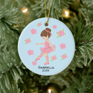 Roze bruin geharreerd Ballerina kerst Keramisch Ornament