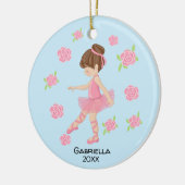 Roze bruin geharreerd Ballerina kerst Keramisch Ornament (Links)