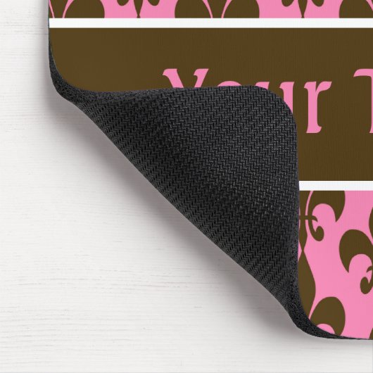 Roze bruin gepersonaliseerde Fleur de Lis Muismat (Hoek)