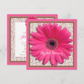 Roze bruin Gerbera Daisy Bridal Shower Kaart (Voorkant / Achterkant)