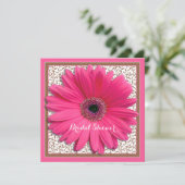 Roze bruin Gerbera Daisy Bridal Shower Kaart (Staand voorkant)
