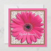 Roze bruin Gerbera Daisy Bridal Shower Kaart (Voorkant)