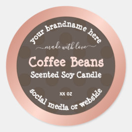 Roze Bruin Gevlekt Patroon Product Verpakkingsetik Ronde Sticker