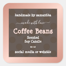 Roze Bruin Gevlekt Patroon Product Verpakkingsetik Vierkante Sticker