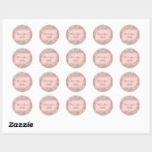 Roze, Bruin, Glitter Baby shower - Meisjes Ronde Sticker (Vel)