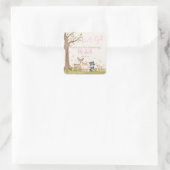 Roze Bruin Het is een meisje Baby shower Vierkante Sticker (Tas)