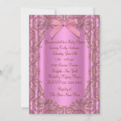 Roze Bruin Kant Meisje Baby shower Kaart (Achterkant)