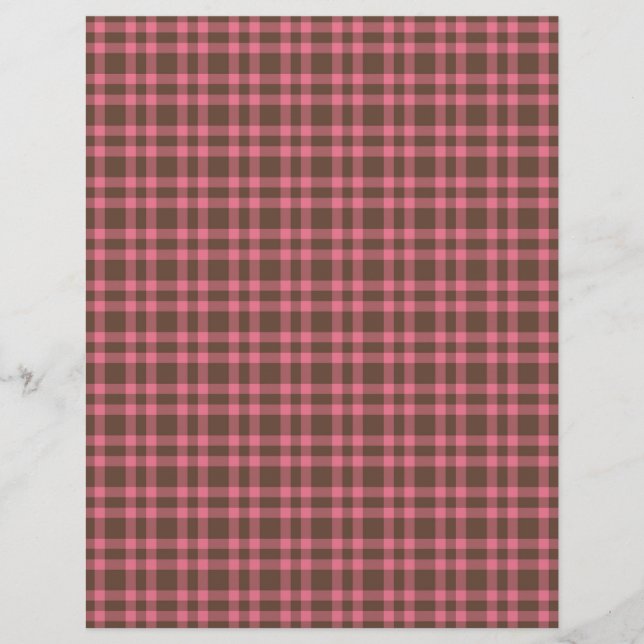 Roze bruin kariert patroon briefhoofd (Voorkant)