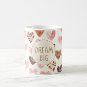 Roze Bruin Luipaard Harten Gouden Glitter Droom Koffiemok
