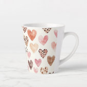 Roze Bruin Luipaard Print Hearts Latte Mok