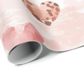 Roze Bruin Luipaard Print Hearts Verjaardag Cadeaupapier (Rol Hoek)