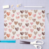 Roze Bruin Luipaard Print Hearts Verjaardag Tissuepapier (Craft)