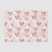 Roze Bruin Luipaard Print Hearts Verjaardag Tissuepapier (Voorkant)