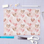 Roze Bruin Luipaard Print Hearts Verjaardag Tissuepapier (Craft)