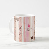Roze Bruin Luipaard Print Stripes Harten Koffiemok