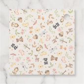 Roze Bruin Meisje Woodland Dieren Vierkant Bedankjes Labels (Achterkant)