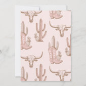 Roze Bruin Meisjes Eerste Rodeo 1e Verjaardag Kaart (Achterkant)