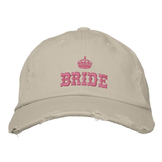 Roze bruin met kroon geborduurde pet (Voorkant)