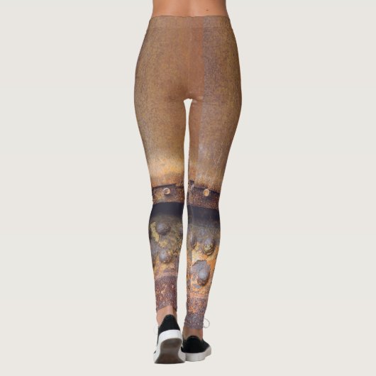 Roze bruin metaal leggings (Achterkant)